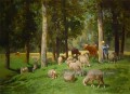 Paysage avec Mouton animalier Charles Émile Jacque